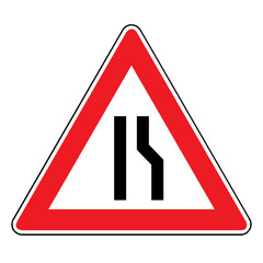 Verkehrsschild - 121 verengte Fahrbahn rechts