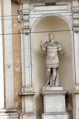 Hadrian Statue outside the Ducal Palace in Modena Italy