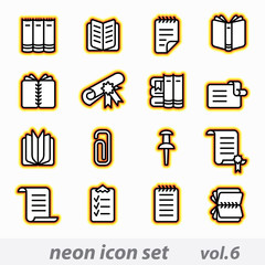neon icon set(vector, CMYK)