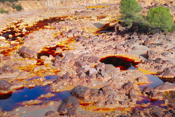 PAISAJE EN LAS MINAS DE RIOTINTO, HUELVA. ANDALUCÍA