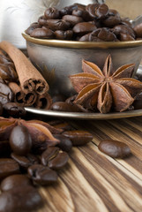 coffee in a silver cup