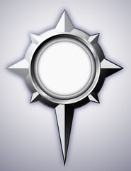 Steel Compass Rose with shadow