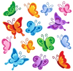 Door stickers Butterfly Various butterflies collection 1