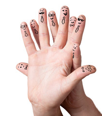 finger smileys with copyspace