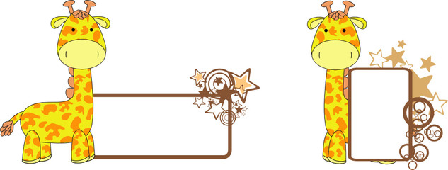 giraffe plush cartoon copyspace