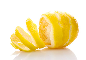 ripe lemon isolated on white
