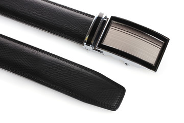 men's leather belt isolated on white