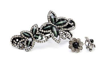 hairpin for hair and an earring