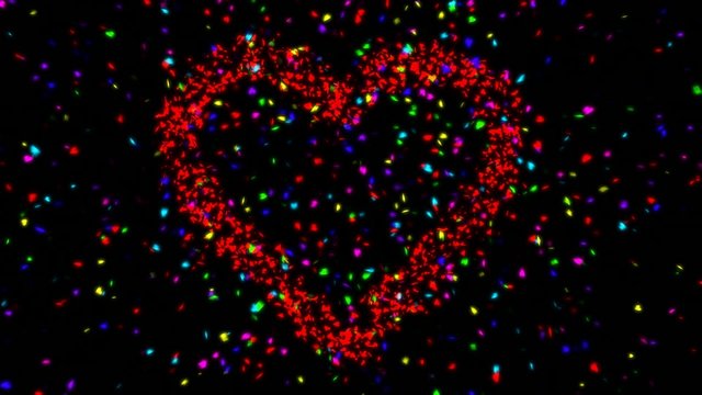 Red heart composed of many small hearts