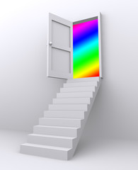 Across the stairs into the door to new world