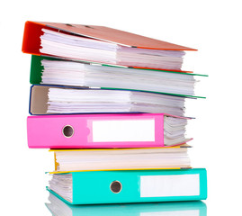 Office folders isolated on white.