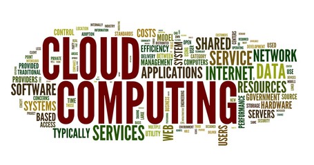 Cloud computing in word tag cloud