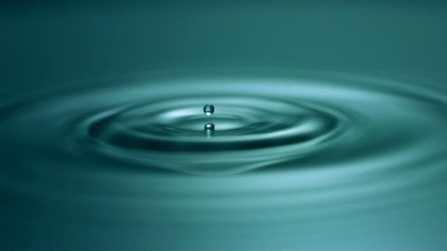 A drop of water making ripple, Slow Motion
