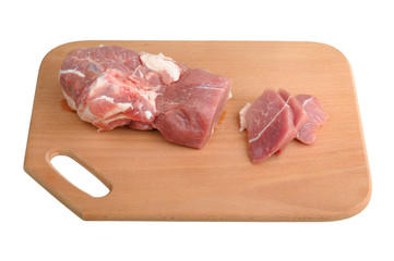 meat on a wooden board