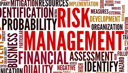 Risk management concept in tag cloud