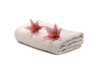 Obraz na płótnie Canvas ręcznik z lilii izolowanych