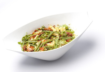 closeup on a fresh salad bowl.