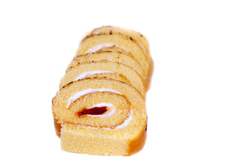 roll with cream isolated