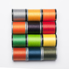 colorfull yarn on a white background