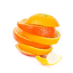 Fotobehang Plakjes fruit twee soorten sinaasappel