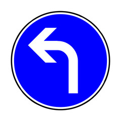Verkehrsschild - 209 vorgeschriebene Fahrtrichtung links