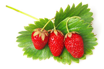 three strawberries