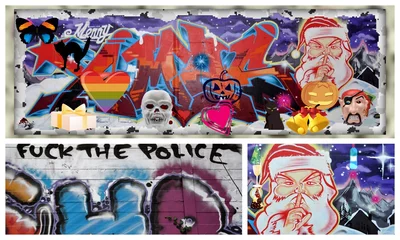 Keuken foto achterwand Graffiti collage collage