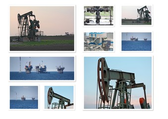 Oil wells collage