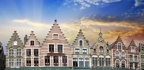 Behangcirkel Gebouwen van Brugge in België © jovannig