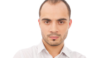 Obraz premium Handsome smiling man. Isolated over white background.