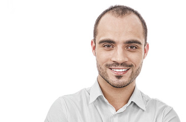 Fototapeta premium Handsome smiling man. Isolated over white background.