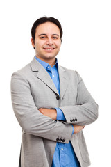 Confident young businessman isolated