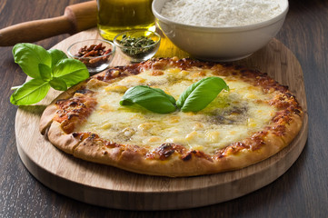 Homemade pizza.
