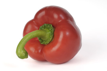 Bright red pepper isolated on white