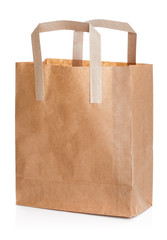 Recycled brown paper shopping bag