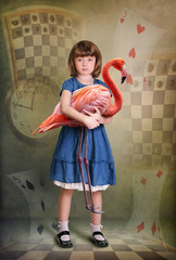 Alice and flamingo