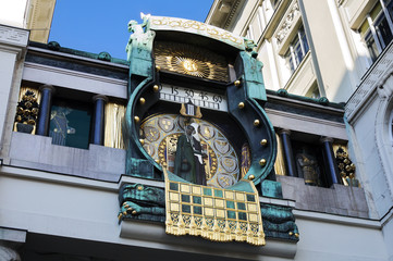 Ankeruhr, famous astronomical clock in Vienna