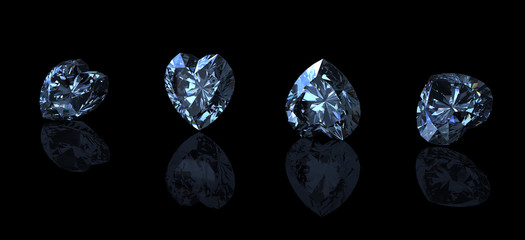 Gemstone shape of heart. Swiss blue topaz