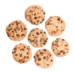 Chocolate Chip Cookies Isolated on a White Background