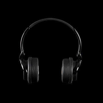 Headphones Isolated on a Black Background