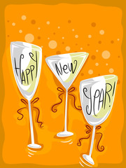 New Year Wineglass