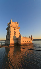 Tower of Belem at sunset, Lisbon, Portugal