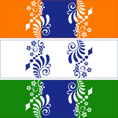 Abstract design with indian tricolor. vector illustration.