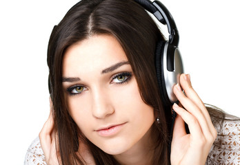 beautiful girl in headphones