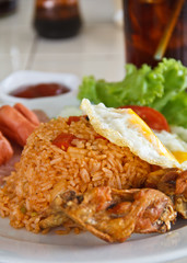 American fried rice with fried egg