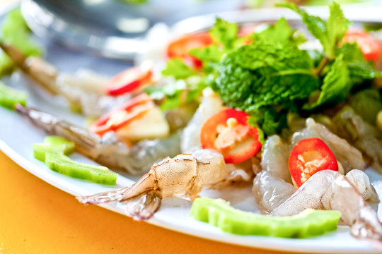 Thai Dishes - Raw Shrimps