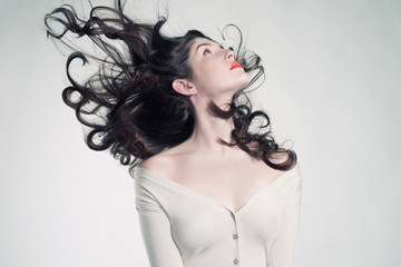 Beautiful woman with magnificent hair