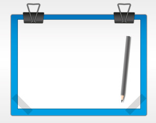 New paper and pencil on board.