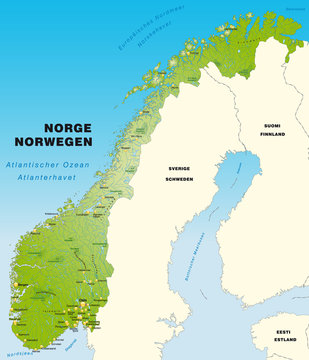 Norwegen als Übersichtskarte
