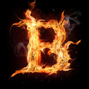 Fire alphabet letter "B"